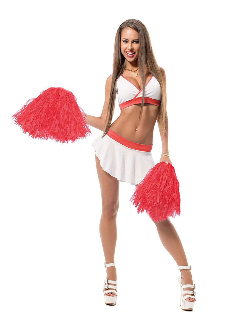 [AUSTRALIA] - 2 Pairs Plastic Cheerleader Cheerleading Pom Poms for Party Costume Fancy Dress Dance and Sport Party Dance Red 