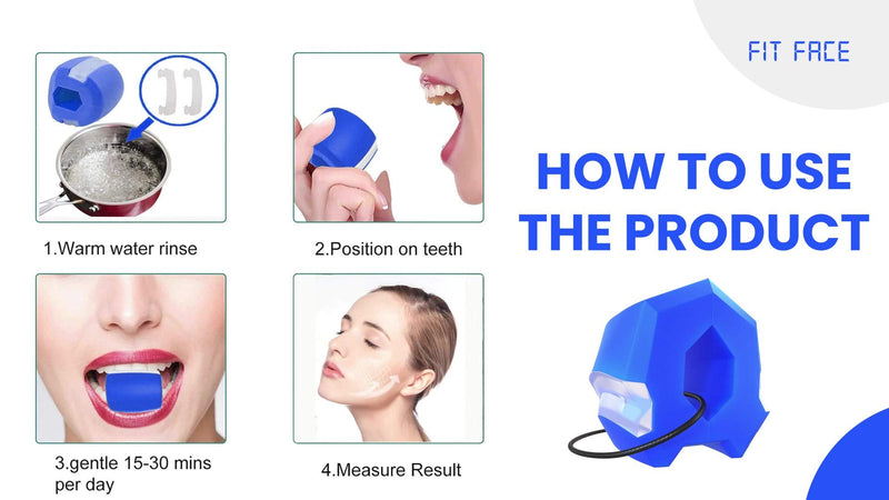 FIT FACE Jaw And Neck Exerciser For Men Women UPDATED Slim And Tone Your Look Younger And Healthier Beginner Level Reduce Stress And Cravings, Blue, 1 Count - BeesActive Australia