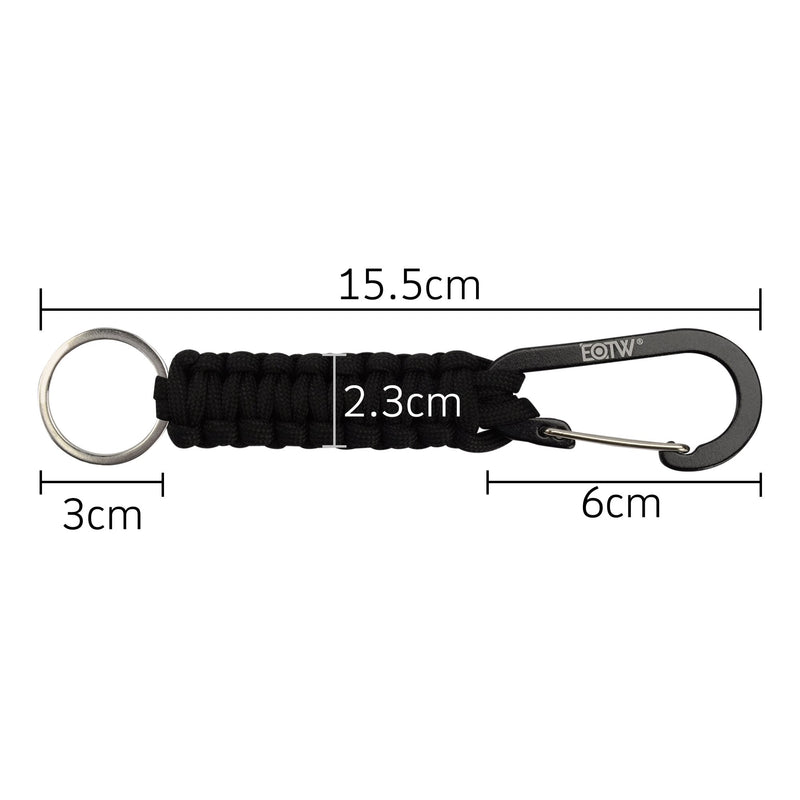 EOTW Paracord Keychain with Carabiner Heavy Duty Key Clip for Men Women Black - BeesActive Australia