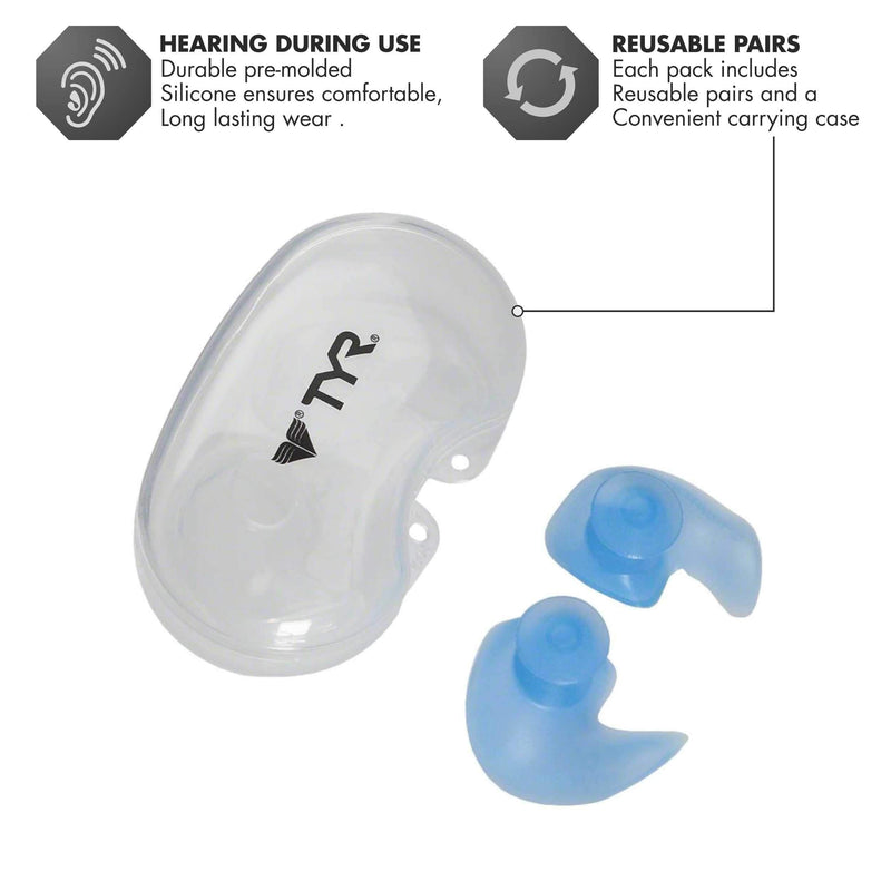 TYR Silicone Molded Ear Plugs Blue - BeesActive Australia