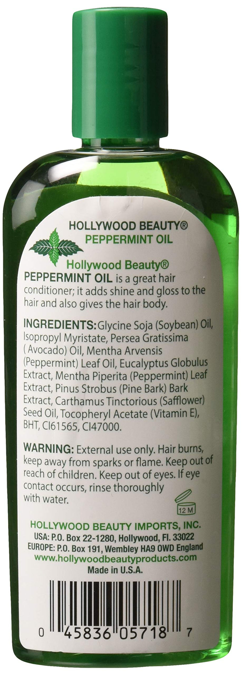 Hollywood Beauty Peppermint Oil, 8 Oz - BeesActive Australia