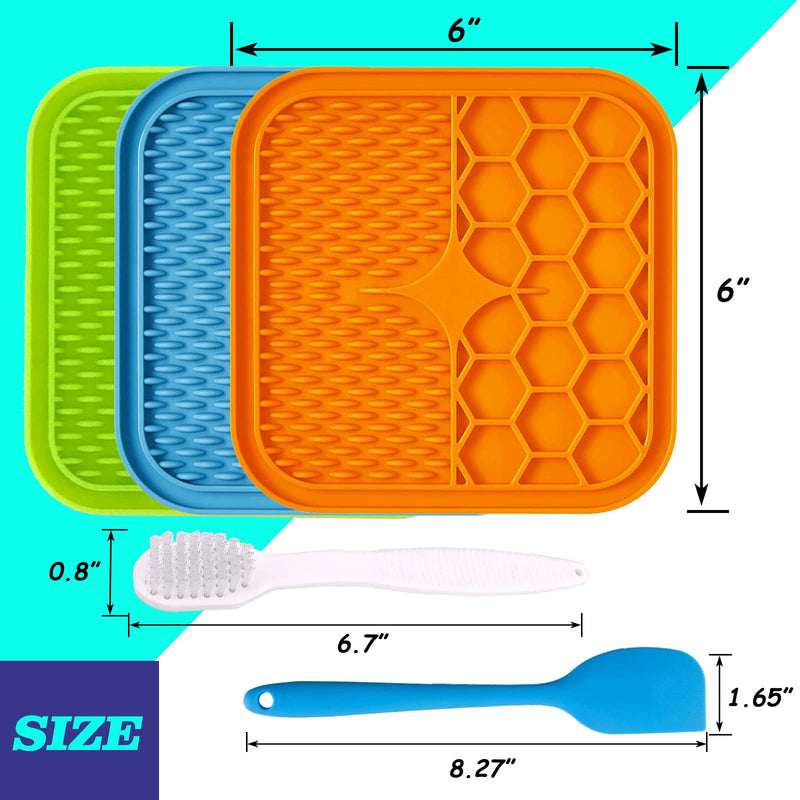 Kwispel Dog Lick Mat, 3 Pcs Lick Mat for Dogs with Suction Cups for Anxiety, Peanut Butter Dog Licking Mat Slow Feeder Dispensing Treater Lick Pad for Dogs Cats Bathing Grooming - BeesActive Australia