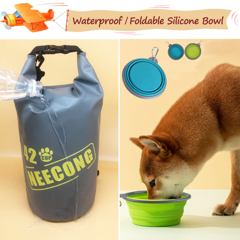 NEECONG Dog Food Travel Bag with Collapsible Dog Travel Bowls, 42 Cup Dog Food Storage System for Camping, Travel and Everyday-10L Dog Food Dry Bag - BeesActive Australia