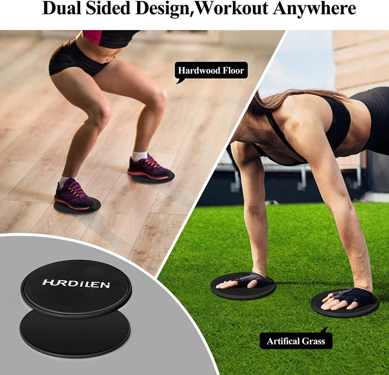 Hurdilen Core Sliders, Exercise Gliding Discs Dual Sided Use on Carpet and Hardwood Floors, Lightweight and Perfect Fitness Apparatus for Training Abdominal Core Strength - BeesActive Australia