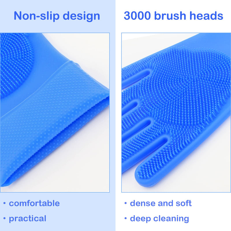 Pet Grooming Gloves, Yintoper Dog Bathing Gloves with High-Density Teeth, Heat Resistant Silicone Cat Washing Shampoo Gloves, Bathing and Massaging for Dogs and Cats - BeesActive Australia