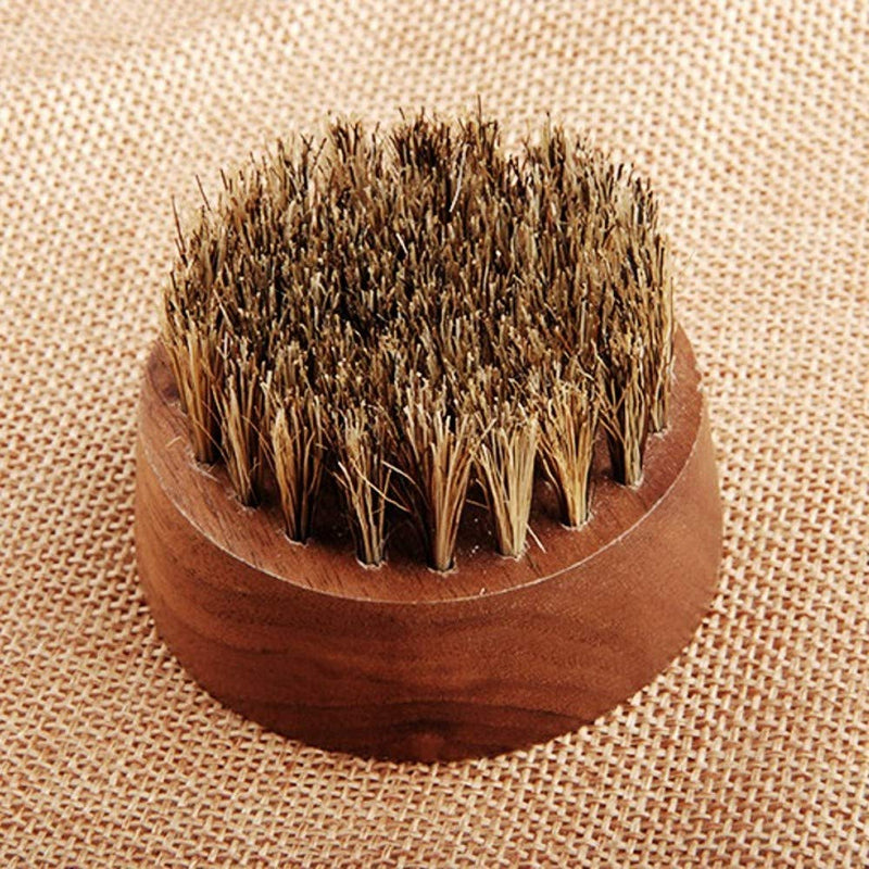 JZK Stiff boar bristles beard brush with walnut wood base, beard grooming and tame brush, with metal storage tin - BeesActive Australia