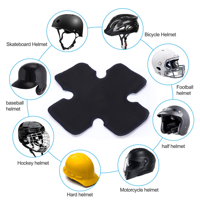 Motorcycle Helmet Liner, Anti Sweat Cooling Helmet Pad, Hook and Loop Attached, Reusable & Washable, Prevents Stains & Odor Cooling, Absorbs Dripping Sweat, For Hard Hat, Hockey Helmet, Bicycle Helmet - BeesActive Australia