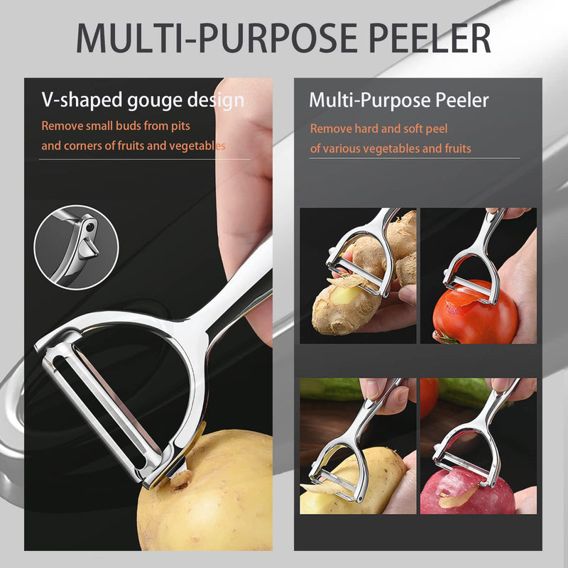 Vegetable Peeler Potato Peeler, Heavy 0.24Ib Stainless Steel Non-Slip Handle and Sharp Blades, Serrated Blade ， Perfect Peel-Better for hard peels Heavy Duty Serrated Blade 6.29 "x 2.36 "x0.9" - BeesActive Australia