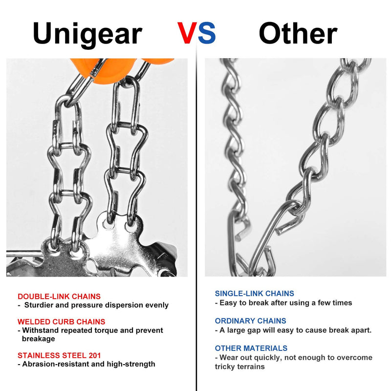 Unigear Traction Cleats Ice Snow Grips with 18 Spikes for Walking, Jogging, Climbing and Hiking Orange X-Large - BeesActive Australia