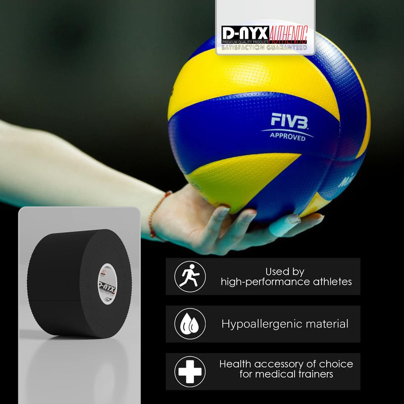 Black Athletic Sports Tape 1.5in x 45ft/Roll EXTRA LONG & Very Strong | NO Sticky Residue Easy Tear Tapes for Athlete & Medical Trainers | First Aid Injury Wrap Best for Fingers Ankles Wrist - BeesActive Australia