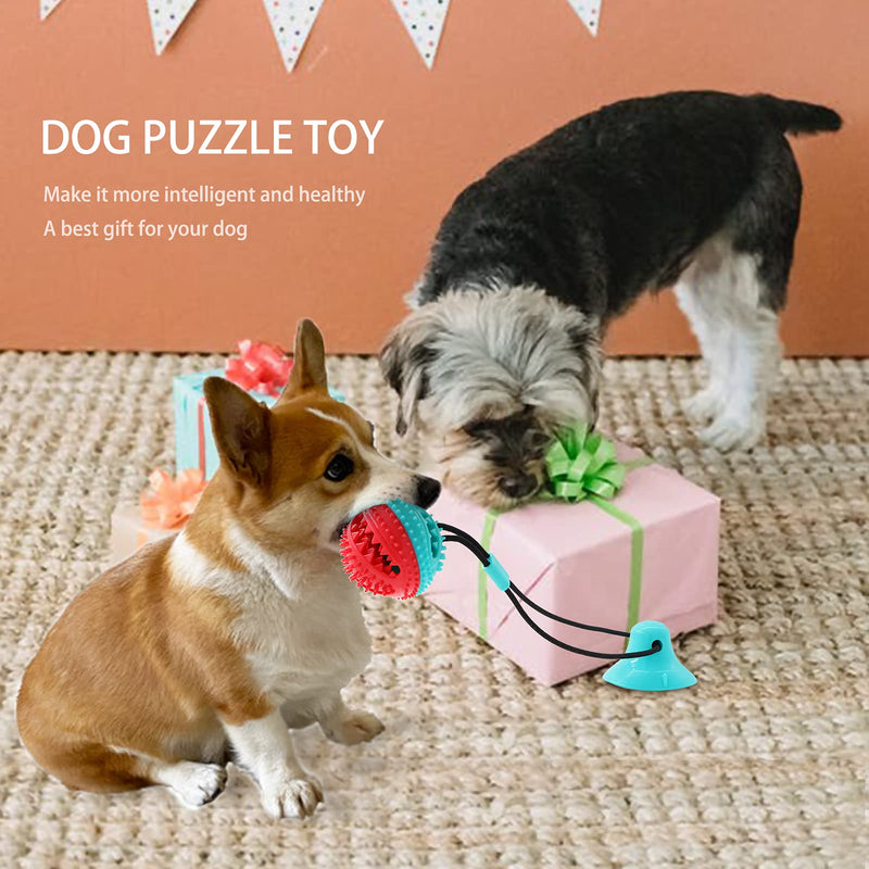 Dog Toys, Dog Chew Toys for Aggressive chewers,Dog Rope Toys with Suction Cup for Puppy Dogs,Dog Training Treats Teething Toys for Boredom, Small Dog Puzzle Toy Treat Food Dispensing Ball Toys Blue - BeesActive Australia