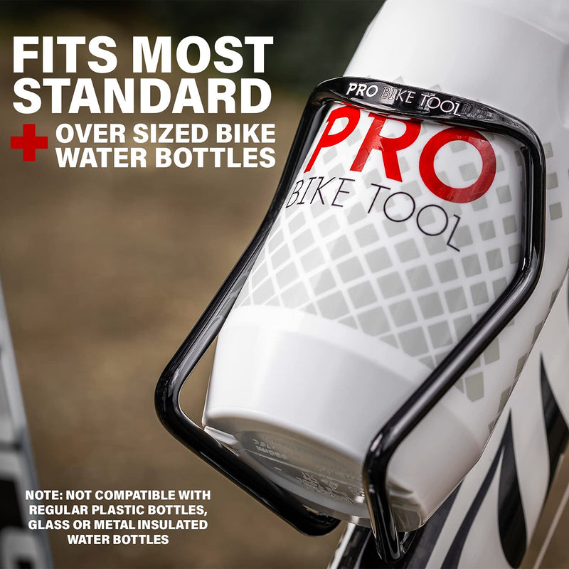 PRO BIKE TOOL Wire Water Bottle Holder – Modern Tubular Design - Bicycle Bottle Cage, Great for Road and Mountain Bikes Black Gloss - BeesActive Australia