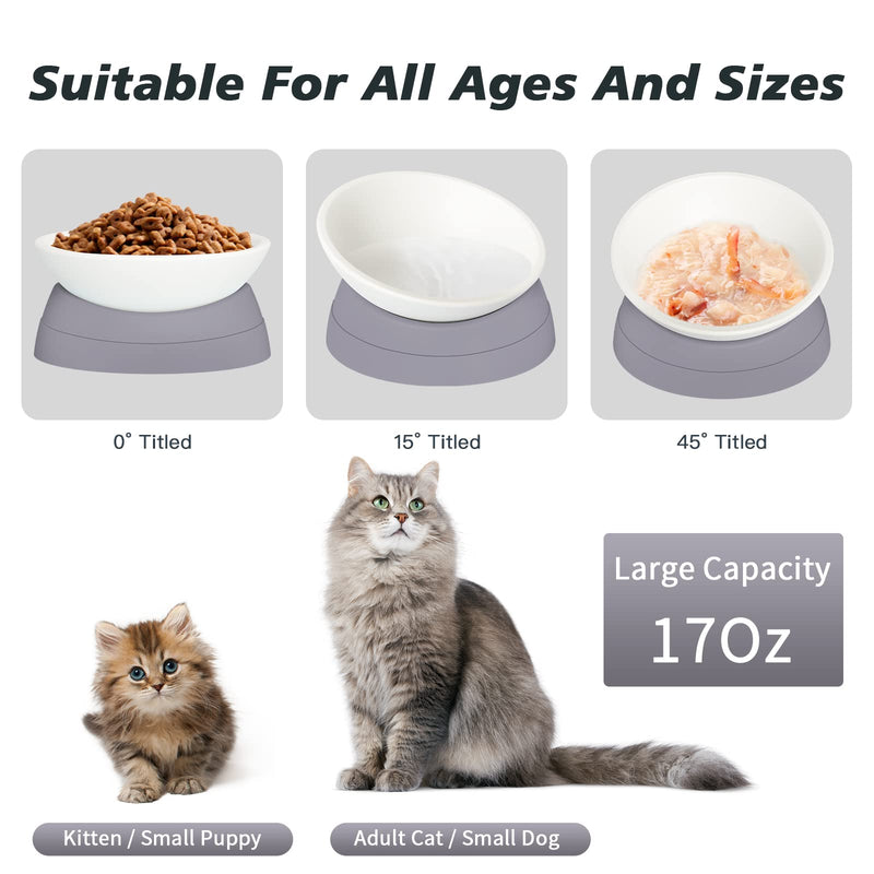 Hi, Ravitat Cat Bowls Elevated Cat Food Bowl Adjustable Cat Dish Anti-Slip and Anti-Noise Raised Cat Bowl Protecting Pet’s Spine Thickened Plastic Bowl Suitable for Indoor Cats, 17 Oz Milky White - BeesActive Australia