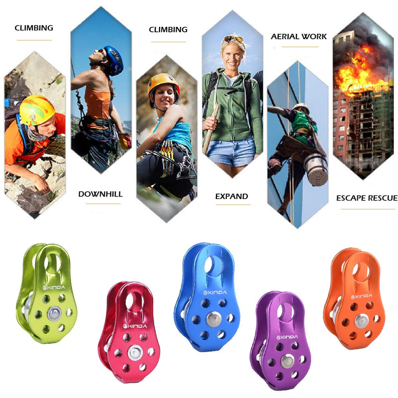 TRIWONDER 20kN Climbing Pulley Rescue Pulley Single Sheave Aluminum Fixed Eye Rock Rope Pulley Blue - BeesActive Australia