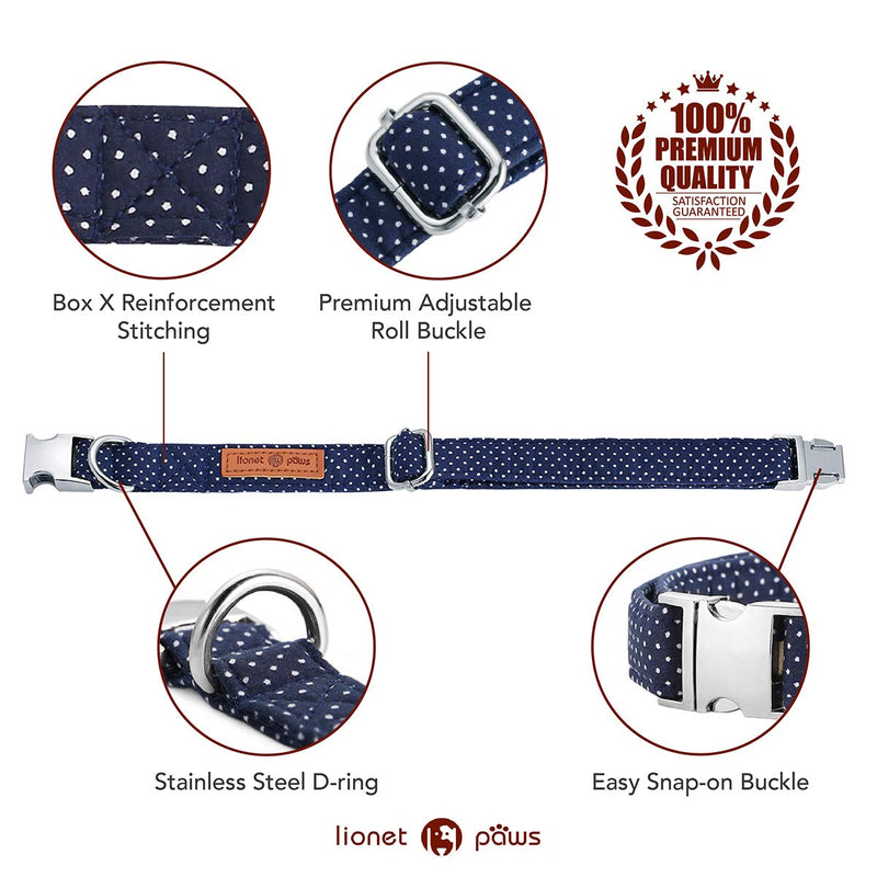 Lionet Paws Dog and Cat Collar with Bowtie, Soft and Comfortable, Adjustable Bowtie Collar for Small Medium Large Dogs Boy or Girl Gift Large (Pack of 1) Blue Point - BeesActive Australia