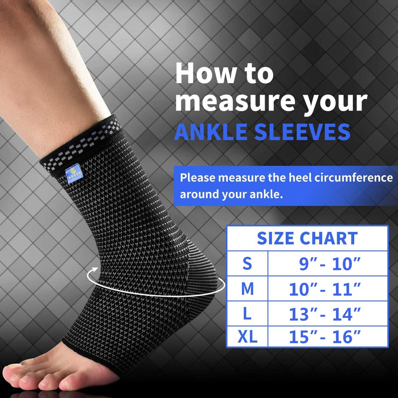 Ankle Compression Sleeve Socks (Pair) Made from Breathable and Sweat-Absorbing Elastic Blend for Plantar Fasciitis Pain Relief and Achilles Tendonitis Treatment.Foot Support for Reduce Swelling Recovery Ankle Pain,Ankle Brace for Men&Women Black-blue - BeesActive Australia