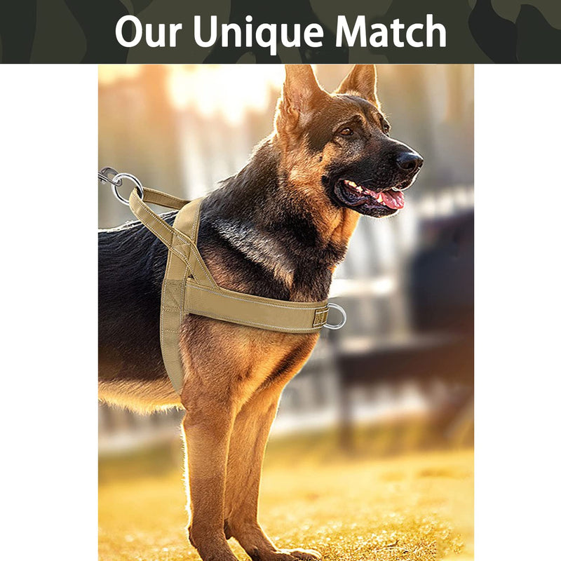 QIFBYFB No Pull Dog Harness for Medium Large Dog, Reflective Escape Proof Adjustable No Pulling Dog Harness XL-Chest size 30-39'' Brown - BeesActive Australia