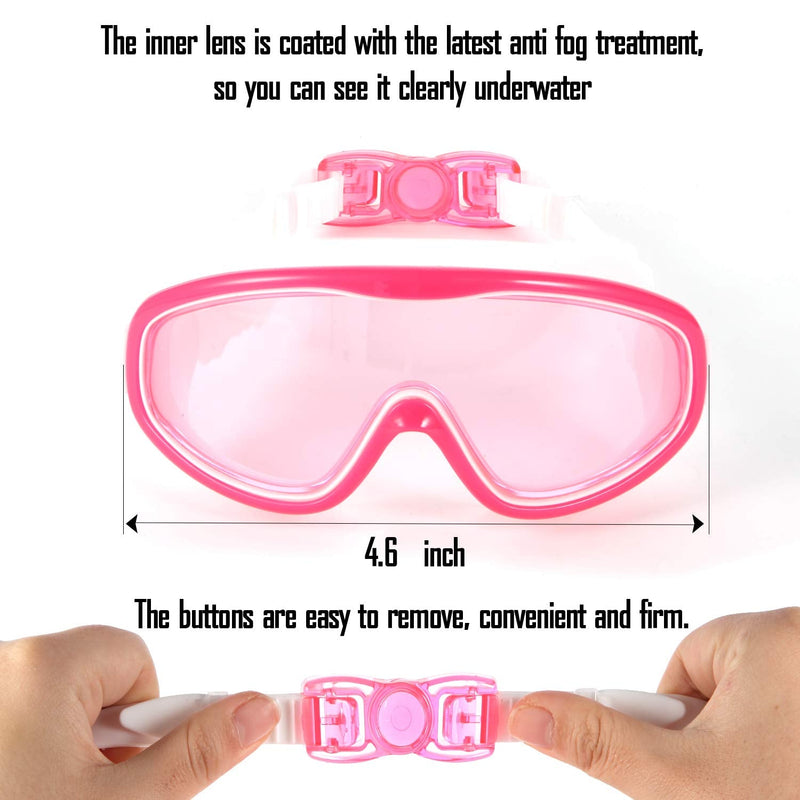 2 Pack Swimming Goggle for Kids Teen, No Leak Anti-Fog UV Protection Wide View Blue/Red & White/Red - BeesActive Australia