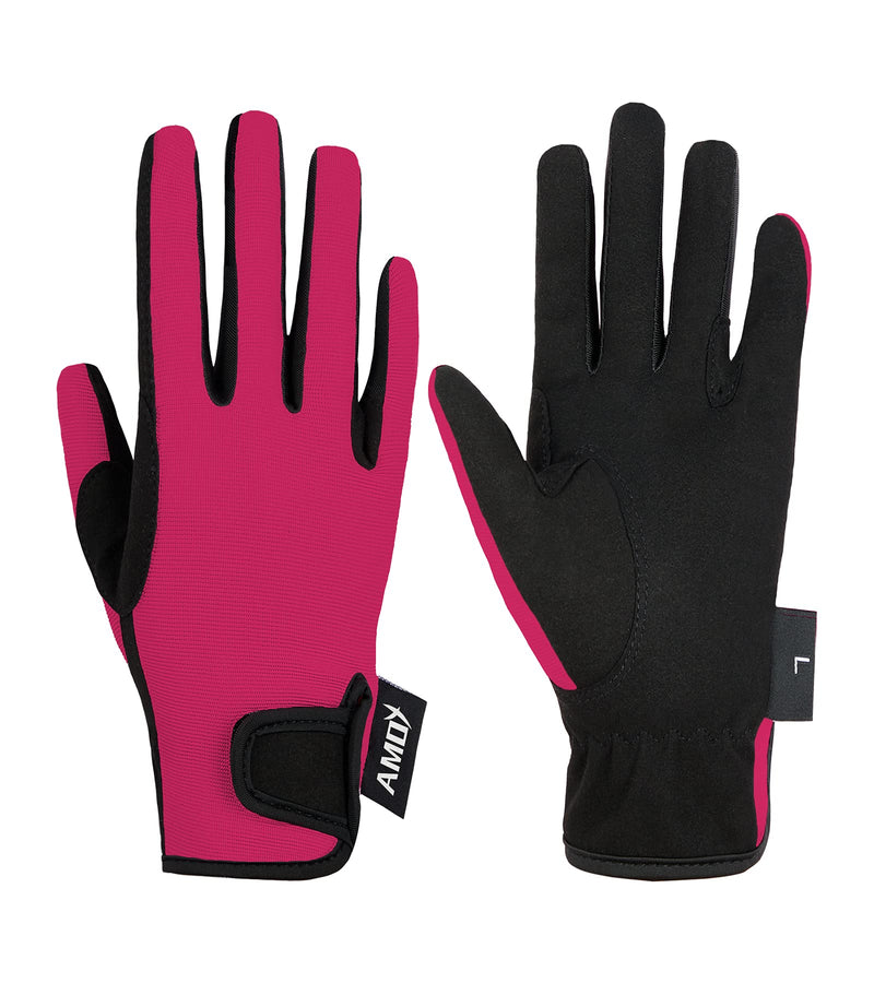 Amoy Kids Horse Riding Gloves Breathable Children Equestrian Horseback Anti-Slipping Boys & Girls Youth Outdoor Biking Cycling Sport Mitts Rose Red L (Age 10-12) - BeesActive Australia