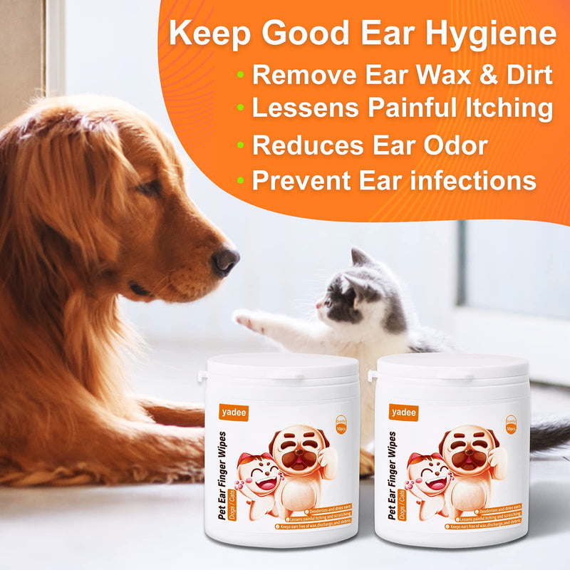 Dog Ear Wipes, Dog Ear Cleaner Finger Wipes for Dogs and Cats, 100 Counts Pet Ear Wipes, Soft & Easy Otic Cleaning Pads, Remove Wax, Dirt & Stop Smelly, Itchy, Non-Irritating - BeesActive Australia