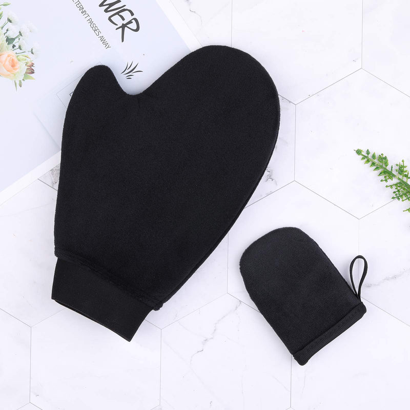 Tanning Mitts Ultra Soft Self Tanner Mitt Applicator, Thumb Sunless Tanning Mitten with Elastic Wrist and Mini Face Tanning Mit, Streak Free Reusable Tanning Glove for Self Tan Lotion Mousses, 2 Pack Black - BeesActive Australia