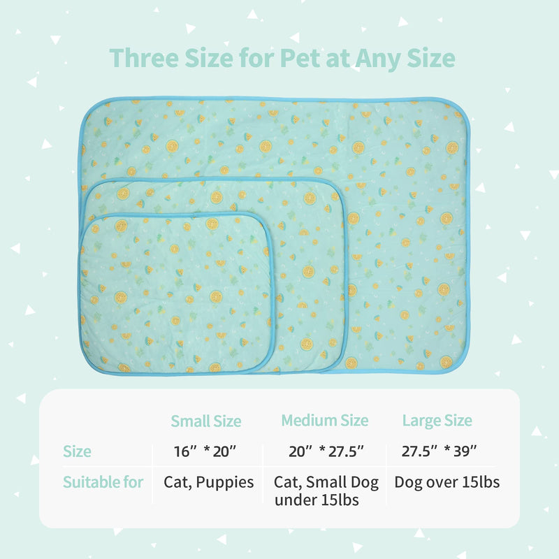 NWK Pet Cooling Mat - Ice Silk Cooling Mat for Dogs & Cats, Portable & Washable Pet Cooling Blanket, Car Seats, Beds and More in Summer, Keep Pet Cool from Heatwave Green Fruit Large - BeesActive Australia