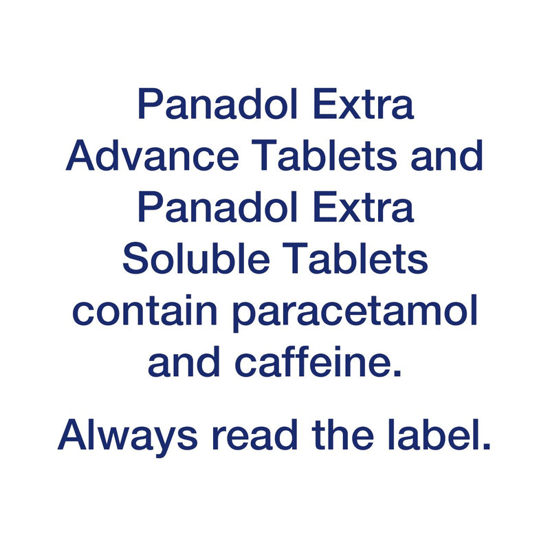 Panadol, Paracetamol Caffeine Pain Relief Tablets 500mg/65mg Extra Advance, Red, 14 Count Extra Advance Tablets - BeesActive Australia