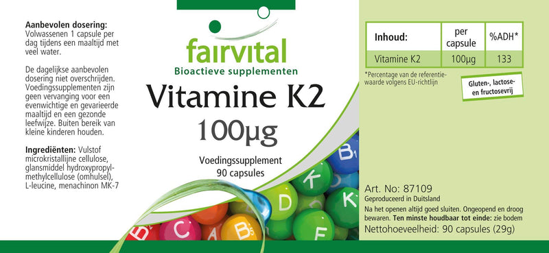 Vitamin K2 100mcg - Bulk Pack for 3 Months - Vegan - 90 Capsules - menaquinone from natto - BeesActive Australia