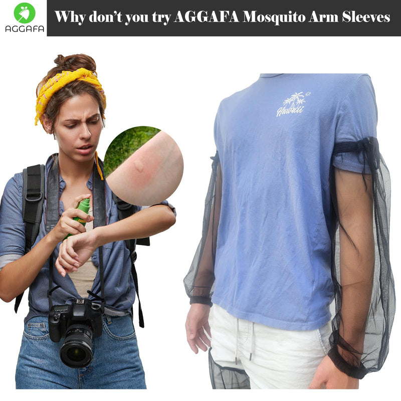 AGGAFA Mosquito Net Arm Sleeves, Protect your arms from Mosquitos, Bugs, Gnats, Flies, and No-see-ums when Outdoor Activities Large - BeesActive Australia