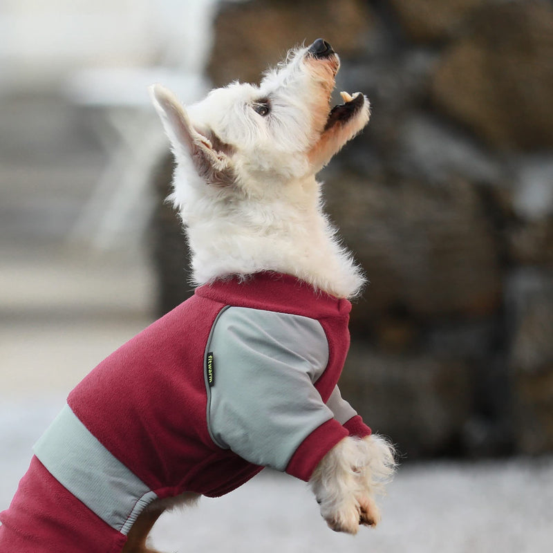 Fitwarm 4 Legs Fleece Dog Sweater with Reflective Stripe, Dog Winter Clothes for Small Dogs, Athleisure Pet Jumpsuit, Cat Apparel Medium Red - BeesActive Australia