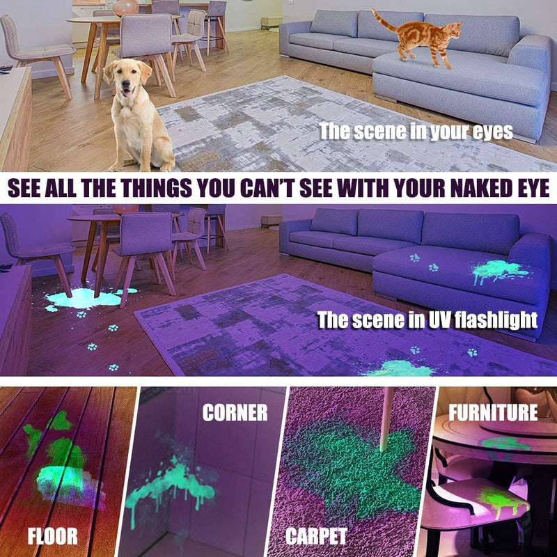 Tokeyla UV Flashlight Black Light, 51 LED UV Light Handheld Blacklight, Pet Urine Detectors 395nm Detector for Pet Urine, Dog/Cat Urine Stains, Bed Bug and Scorpions（Battery Not Included） - BeesActive Australia