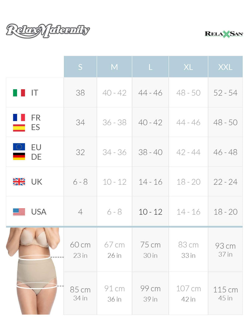 RelaxMaternity 5200 Cotton high-waist post pregnancy control underwear, 100% Made in Italy XX-Large White - BeesActive Australia