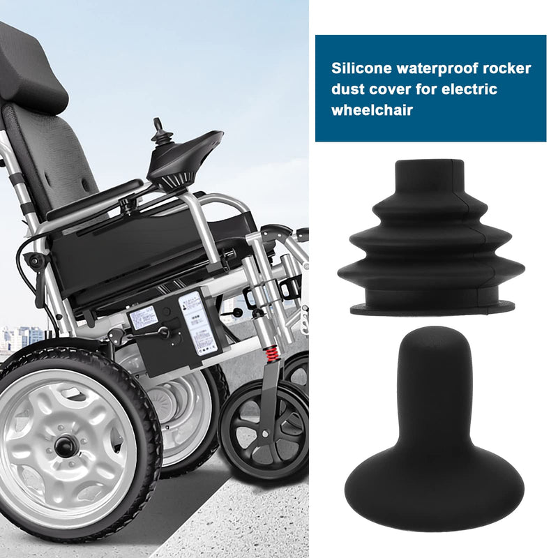 2Pcs Joystick Knob Joystick Gaiter Rubber Joystick Controller Knob Dust Cover Set Accessories for Electric Wheelchairs Black - BeesActive Australia