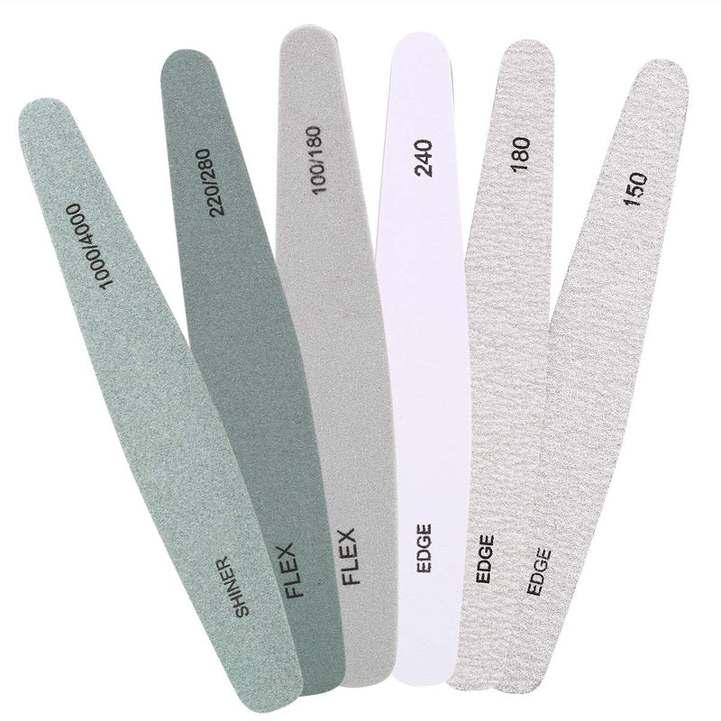 Professional Nail Files Nail Buffers Natural File Double Sided Nail Polisher Files Gel Files Manicure Pedicure Tool - 6pcs/Set - BeesActive Australia