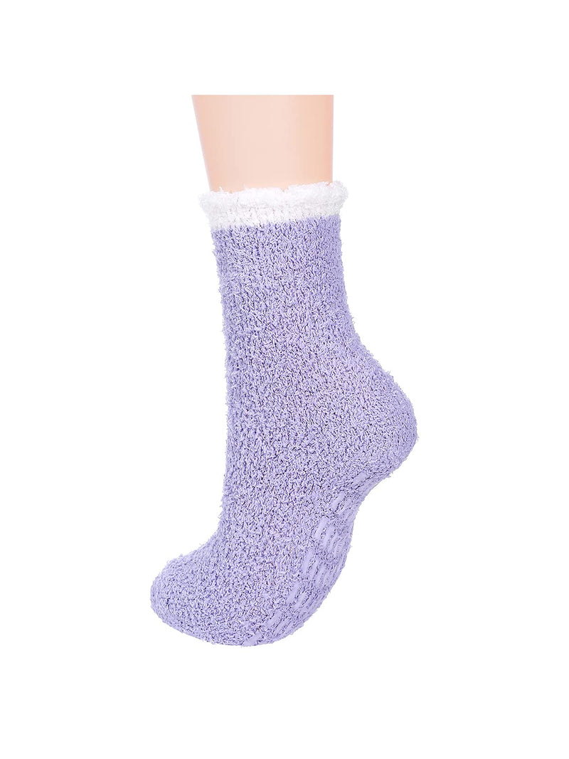 Century Star Athletic Anti Slip Socks With Grip Women Non Skid Cozy Socks Fuzzy Socks Sports Outdoors Socks For Christmas One Size 5 Pairs New Candy Color - BeesActive Australia