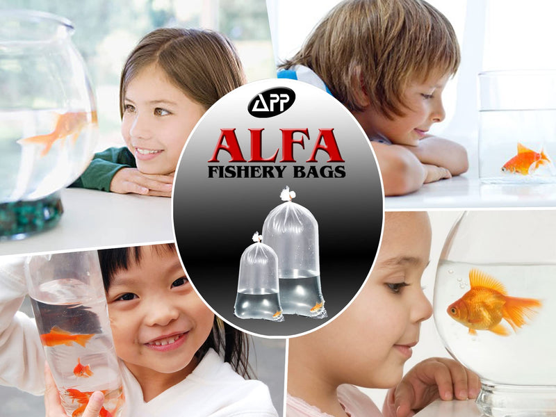 ALFA Fishery Bags Pack of 100 Leak Proof Clear Plastic Fish Bags for Betta and Small Fish Transport 2 mil. Round Bottom 4 x 10" - BeesActive Australia