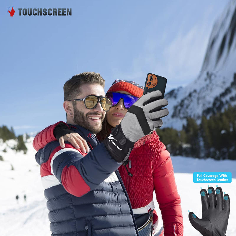 Ski Gloves Waterproof Windproof - 3M Thinsulate Insulated Warm Snow Gloves, Snowboard Gloves with Zipper Pocket, Touchscreen Winter Gloves for Men Women Large - BeesActive Australia
