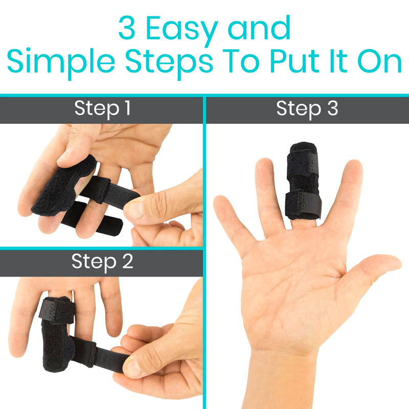 Vive Finger Splint (2 Pack) - Universal Finger Straightener - Broken and Trigger Finger Splints - Finger Brace for Arthritis pain and Support - Sprain Relief for Middle, Index, Ring, Pinky Fingers - BeesActive Australia