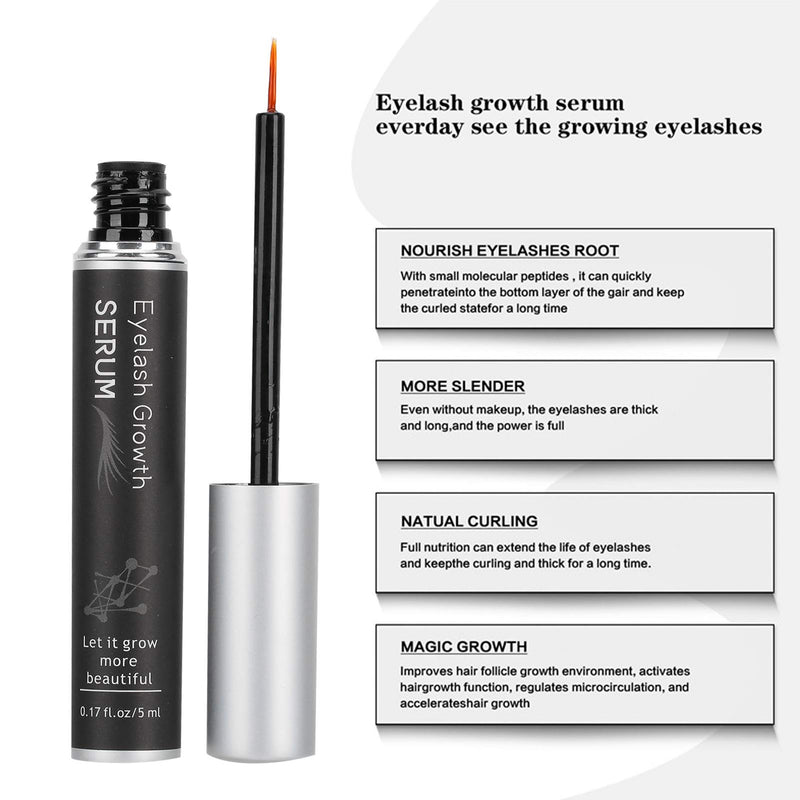 Eyelash Growth Serum Lash Boost Serum Brow Growth Enhancer for Longer Fuller Thicker Lashes & Brows 5ml - BeesActive Australia