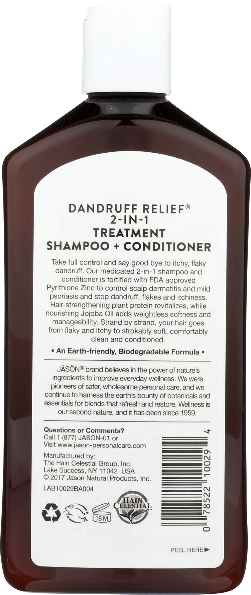 JASON Dandruff Relief 2-in-1 Treatment Shampoo and Conditioner, 12 Ounce Bottle - BeesActive Australia