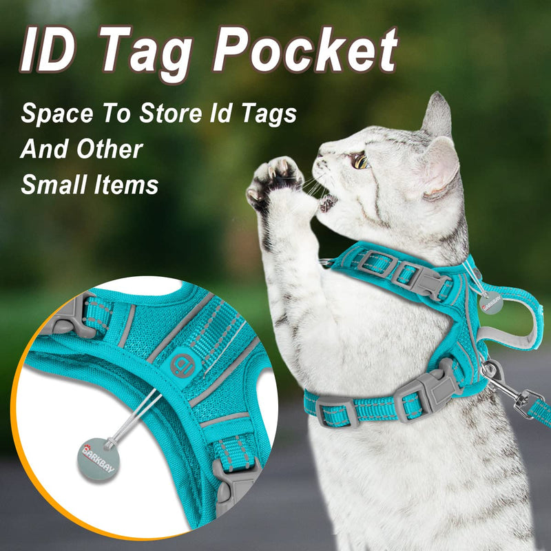 Cat Harness and Leash Set for Walking Escape Proof for Small Large cat Kitten Harness with ID tag Pocket X-Small Blue - BeesActive Australia
