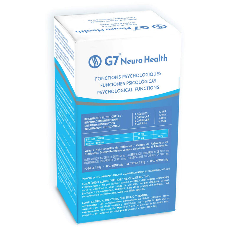 G7 Neuro Health. Silica and Biotin Supplement with Magnesium, Collagen Booster, Memory Supplements and Concentration Pills, Heavy Metal Detox Supplements. 120 Silica and Biotin Capsules. - BeesActive Australia