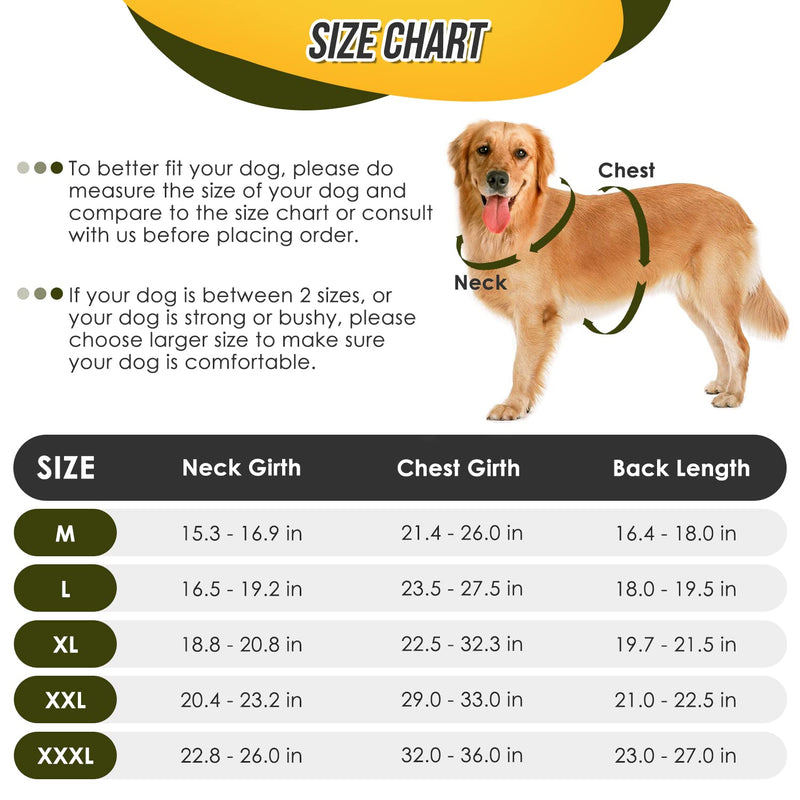 SlowTon Dog Winter Coat, Windproof 3 Layers Thick Warm Fleece Lining Dog Jacket for Cold Weather, Reflective Dog Apparel Dog Clothes with Leash Opening for Medium Large Dogs(Green Camo,3XL) XXX-Large(Chest 32''-36'') Green Camouflage - BeesActive Australia
