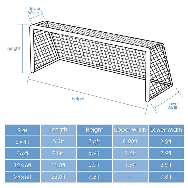 Yosoo Health Gear Replacement Soccer Net Nylon Soccer Goal Net Replacement Durable Goal Nets and Soccer Goal Straps for Outdoor Sports Football Soccer Training 12X6FT - BeesActive Australia