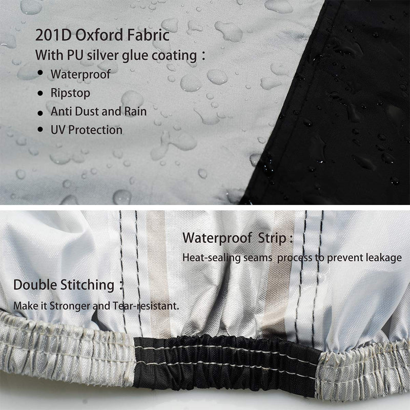 Firsttour 210D Oxford Fabric Bike Cover Waterproof for 1 or 2 Bikes, Dust-Proof, Anti-UV, Ripstop Material, Heavy Duty Bicycle Cover Waterproof, Silver - BeesActive Australia