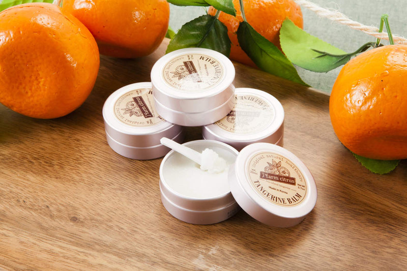 [J' farm citrus] Jeju Natural Shea Butter Tangerine Multi Balm - hydrates body, provides nutrients to Eye & Face - Organic shea butter (99%) - All Skin Types (0.7 FL.OZ) - BeesActive Australia