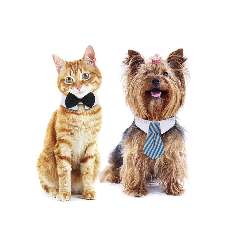 3 Pieces Adjustable Pets Dog Cat Bow Tie Pet Costume Necktie Collar for Small Dogs Puppy Grooming Accessories (S) - BeesActive Australia