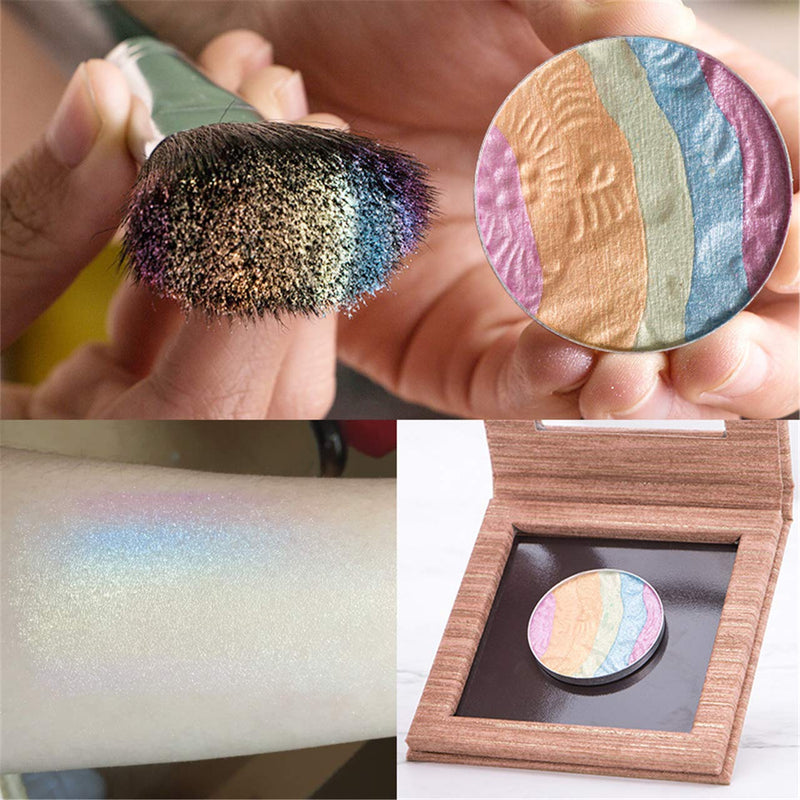 FantasyDay Pro 6 Colors 3D Baked Rainbow Highlighter Eyeshadow Makeup Palette Cosmetic Blusher Shimmer Powder Contouring Kit Unicorn Blush #2 - BeesActive Australia