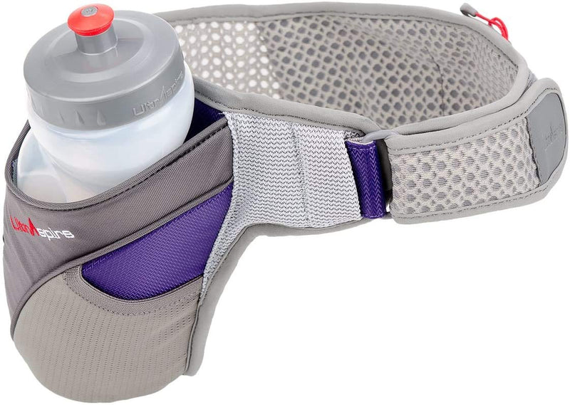 Ultraspire Nerve Hydration Running Trail MBS Waist Belt Pack with 20 oz Bottle, Purple (XL) - BeesActive Australia