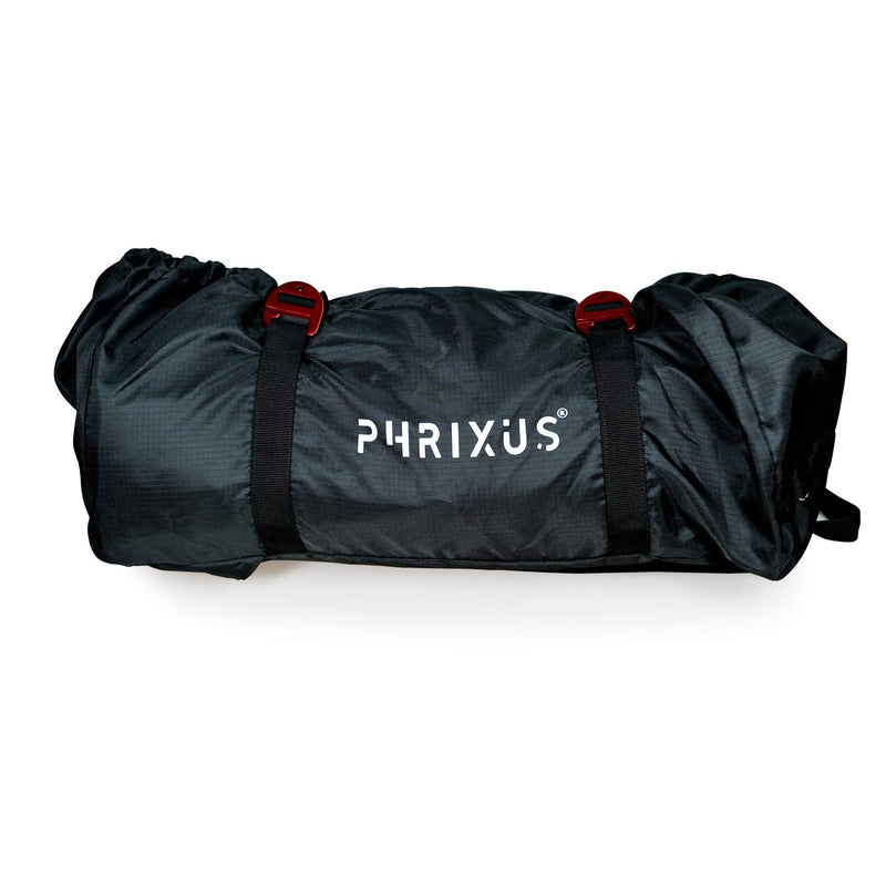 PHRIXUS Rock Climbing Rope Bag, Waterproof Folding Shoulder Backpack with Ground Sheet, Buckles and Carry Straps, 500D Rope Storage Bag for Climbing, Large Capacity Rope Bag for Hiking Trekking Black - BeesActive Australia